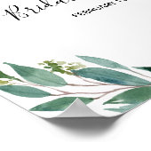 グリーンと花のエレガントなウェディングシャワーのお出迎え ポスター (角)