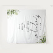 グリーンと花のエンゲージメントパーティー背景 タペストリー (正面(横))