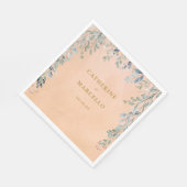 グリーンと花のカスケードが印象的なラスティックウェディング スタンダードランチョンナプキン (角)