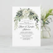 グリーンと花のガーランドが彩るエレガントな結婚記念日パーティー 招待状 (スタンド正面)