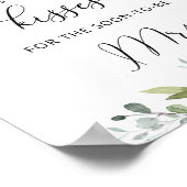 グリーンと花のキス数 ブライダルシャワーゲーム ポスター (角)