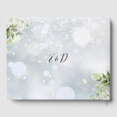 グリーンと花のスクリプト冬の結婚式 ゲストブック (裏面)