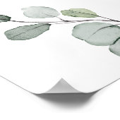 グリーンと花のボヘミアンスタイルのウェディングシャワーカウントダウン看板 ポスター (角)