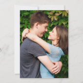 グリーンと花の写真 ウェディングイブニングパーティー 招待状 (裏面)