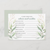 グリーンと花の装飾 アドバイス＆ウェディング祝いメッセージ 招待状 (正面/裏面)