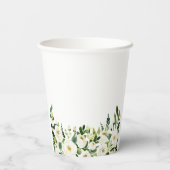 グリーンと花のMr. and Mrs. ハートスクリプトウェディング 紙コップ (裏面)