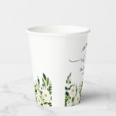 グリーンと花のMr. and Mrs. ハートスクリプトウェディング 紙コップ (右)