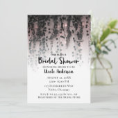 グリーンと葉とピンクの光の素朴な結婚前お披露目パーティー 招待状 (スタンド正面)