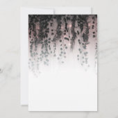 グリーンと葉とピンクの光の素朴な結婚前お披露目パーティー 招待状 (裏面)