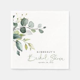 グリーンと葉のエレガントな花嫁のシャワー スタンダードカクテルナプキン