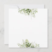グリーンと葉のボタニカルエレガントスクリプトウェディング 招待状 (裏面)