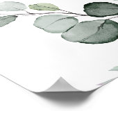 グリーンと葉の彩りのリハーサルディナー ウェルカムサイン ポスター (角)