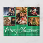 グリーンと赤のチェック柄のクリスマス フライヤー 5 枚の写真 (正面)