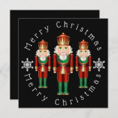 グリーンと金ゴールドのくるみクラッカーのパーソナライズ サンキューカード (正面/裏面)