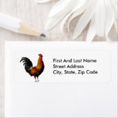 グリーンと金ゴールドのヴィンテージ絵画ロスター ラベル (インサイチュ)