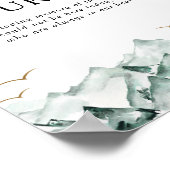 グリーンと金ゴールドの山このキャンドル結婚は ポスター (角)