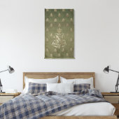 グリーンと金ゴールドの段 キャンバスプリント (インサイチュ (寝室))