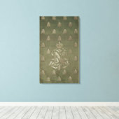 グリーンと金ゴールドの段 キャンバスプリント (インサイチュ (ウッドフロア))