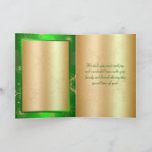 グリーンと金ゴールドの雪片シーズンのグリーティングカード シーズンカード (内部)