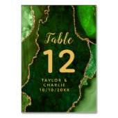 グリーンと金ゴールドアゲート結婚大理石 テーブルナンバー (裏面)