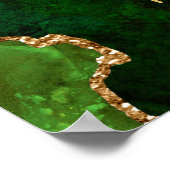 グリーンと金ゴールドアゲート誕生日へようこそ ポスター (角)