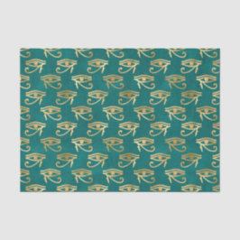 グリーンと金ゴールドエジプトアイオブラティッシュペーパー 薄葉紙