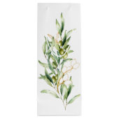 グリーンと金ゴールドオリーブ茎業商品バッグ ワインギフトバッグ (裏面)