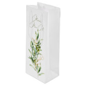 グリーンと金ゴールドオリーブ茎業商品バッグ ワインギフトバッグ (正面アングル)