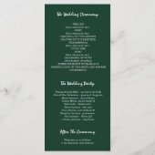 グリーンと金ゴールドガーデン花模様結婚式 プログラム (裏面)