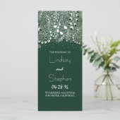 グリーンと金ゴールドガーデン花模様結婚式 プログラム (スタンド正面)