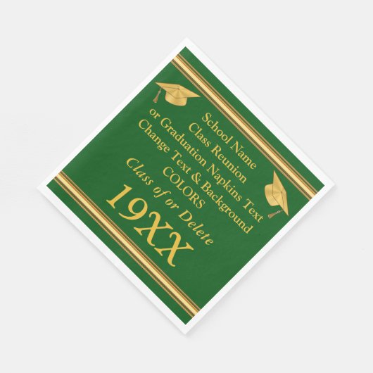 グリーンと金ゴールドクラスの懇親会ナプキンスまたはあなたの色 スタンダードランチョンナプキン (角)