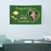 グリーンと金ゴールドクラス2025卒業写真 横断幕 (トレードショー)