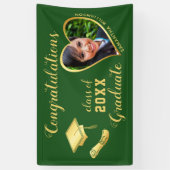 グリーンと金ゴールドクラス2025卒業写真 横断幕 (縦)