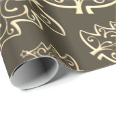 グリーンと金ゴールドクリスマスツリーラッピング紙 ラッピングペーパー (ロールコーナー)