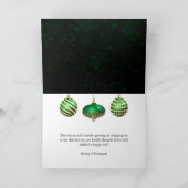 グリーンと金ゴールドクリスマスボーブルオーナメント シーズンカード (内部)
