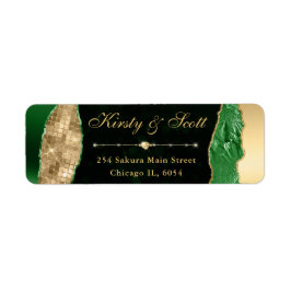 グリーンと金ゴールドグラムティアーズ結婚《写真》ぼけ味 ラベル