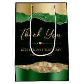 グリーンと金ゴールドグラムティアーズ《写真》ぼけ味バースデーパーティー ミディアムペーパーバッグ (裏面)