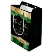 グリーンと金ゴールドグラムティアーズ《写真》ぼけ味バースデーパーティー ミディアムペーパーバッグ (裏面アングル)