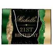 グリーンと金ゴールドグラムティアーズ《写真》ぼけ味バースデーパーティー ラージペーパーバッグ (裏面)