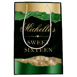 グリーンと金ゴールドグラムティアーズ《写真》ぼけ味Sweet sixteen ミディアムペーパーバッグ