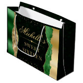 グリーンと金ゴールドグラムティアーズ《写真》ぼけ味Sweet sixteen ラージペーパーバッグ (正面アングル)