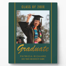 グリーンと金ゴールドグラード写真卒業記念テープ