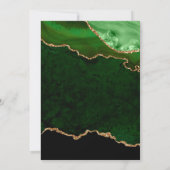 グリーンと金ゴールドグリッターアゲート&マーブル結婚ズ サンキューカード (裏面)