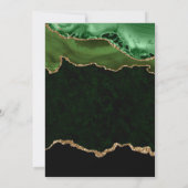 グリーンと金ゴールドグリッターアゲート&マーブル結婚ズ サンキューカード (裏面)