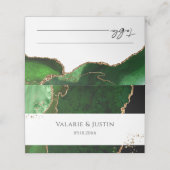 グリーンと金ゴールドグリッターアゲ結婚ートの座席表 プレイスカード (外部開封)