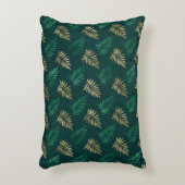 グリーンと金ゴールドグリッターオントロピカル離れズラウンド アクセントクッション (正面(垂直))
