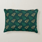 グリーンと金ゴールドグリッターオントロピカル離れズラウンド アクセントクッション (裏面)