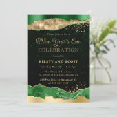 グリーンと金ゴールドグリッターグラムティアーズ 招待状 (スタンド正面)