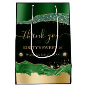 グリーンと金ゴールドグリッターグラムティアーズSweet sixteen ミディアムペーパーバッグ (裏面)