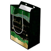 グリーンと金ゴールドグリッターグラムティアーズSweet sixteen ミディアムペーパーバッグ (裏面アングル)